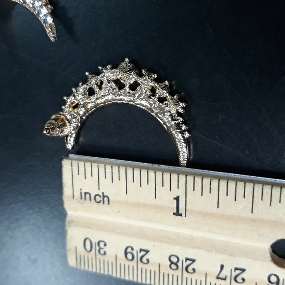 3 For $15 New Elegant Crystal Crescent Moon Earrings - Picture 6 of 7